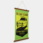 Reliant Robin British Car Wandteppich Mit Holzrahmen (Gewinkelt)