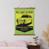 Reliant Robin British Car Wandteppich Mit Holzrahmen (Schlafzimmer)