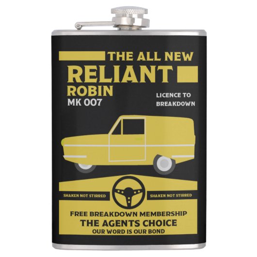 Reliant Robin Car Flachmann (Vorderseite)