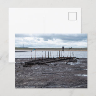Relic of the Deep: Sunken Boat at Warland Dam Feiertagspostkarte