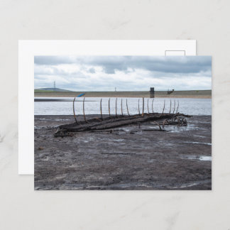 Relic of the Deep: Sunken Boat at Warland Dam Feiertagspostkarte
