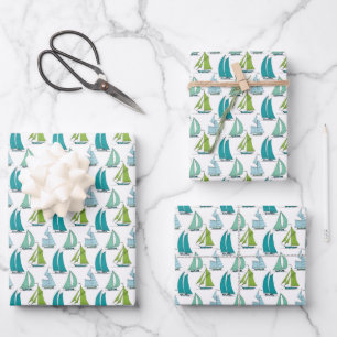 Relief boats On The Water Pattern Geschenkpapier Set