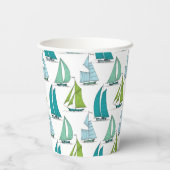 Relief boats On The Water Pattern Pappbecher (Rückseite)