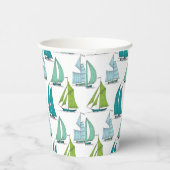 Relief boats On The Water Pattern Pappbecher (Rechts)