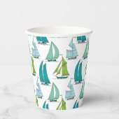 Relief boats On The Water Pattern Pappbecher (Vorderseite)