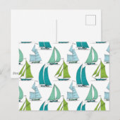 Relief boats On The Water Pattern Postkarte (Vorne/Hinten)