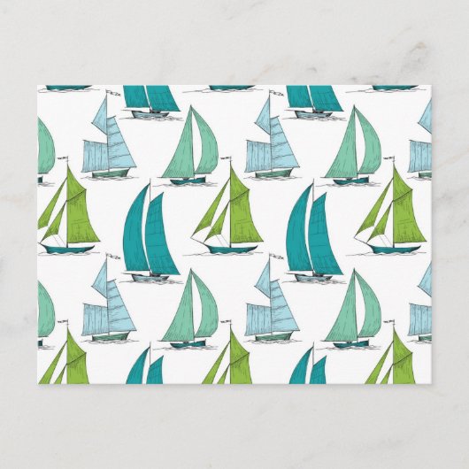 Relief boats On The Water Pattern Postkarte (Vorderseite)