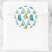 Relief boats On The Water Pattern Runder Aufkleber (Tasche)