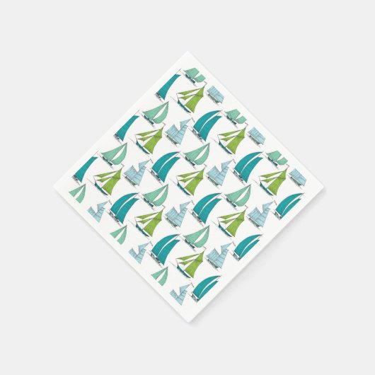 Relief boats On The Water Pattern Serviette (Ecke)