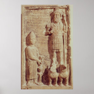 Relief mit Aphlad, Gott des Dorfes Poster