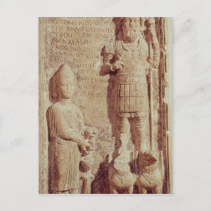 Relief mit Aphlad, Gott des Dorfes Postkarte