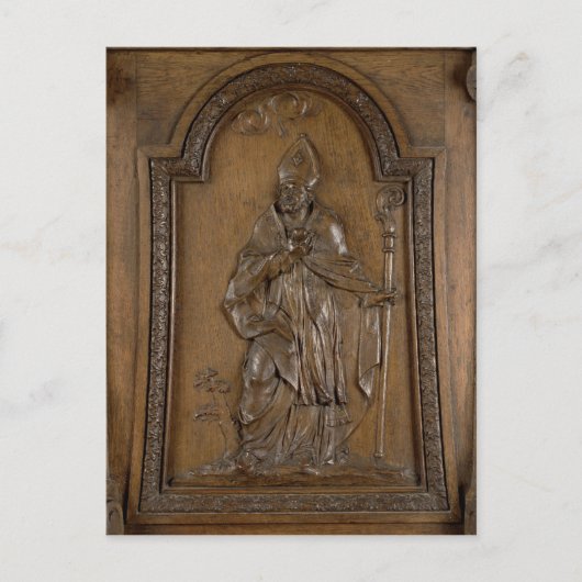 Relief mit dem St. Medard-Bischof Postkarte (Vorderseite)