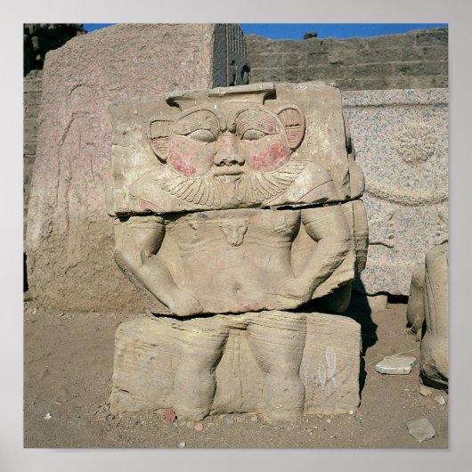 Relief of the Egyptian household god, Bes Poster (Vorne)