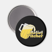 Relief Pitcher Beer Baseball Magnet (Vorderseite/Rückseite)