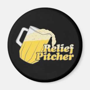 Relief Pitcher Beer Baseball Magnet
