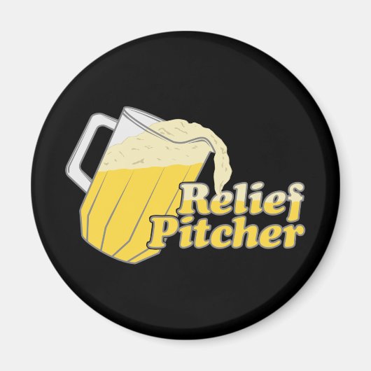 Relief Pitcher Beer Baseball Magnet (Vorne)