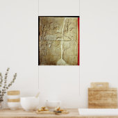 Relief Stela mit einer Wildschwein-Jagd Poster (Küche)