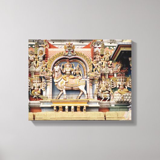 Relief zur Darstellung von Shiva und Parvati Leinwanddruck (Vorderseite)