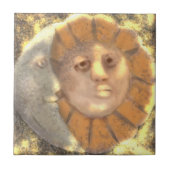 Reliefs-Artwork-Design von Sonne und Mond Fliese (Vorderseite)