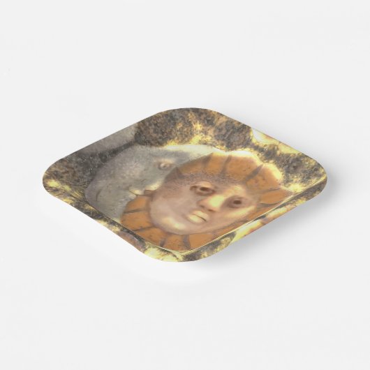 Reliefs-Artwork-Design von Sonne und Mond Pappteller (Gewinkelt)