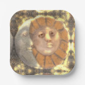 Reliefs-Artwork-Design von Sonne und Mond Pappteller (Vorderseite)