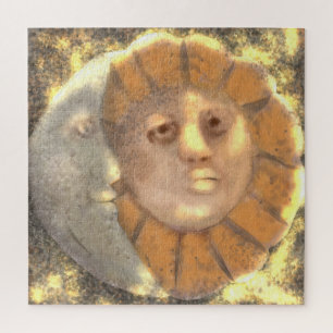 Reliefs-Artwork-Design von Sonne und Mond Puzzle