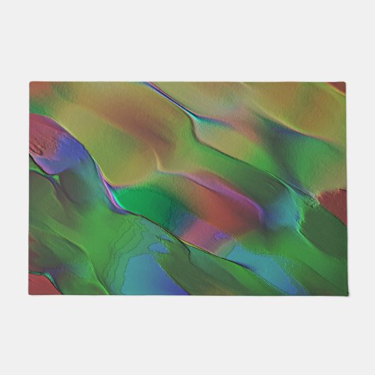 Reliefs mit einer Vorherrschaft aus Grün und Gelb Fußmatte (Vorderseite)