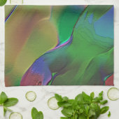 Reliefs mit einer Vorherrschaft aus Grün und Gelb Geschirrtuch (Gefaltet)