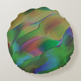 Reliefs mit einer Vorherrschaft aus Grün und Gelb Rundes Kissen