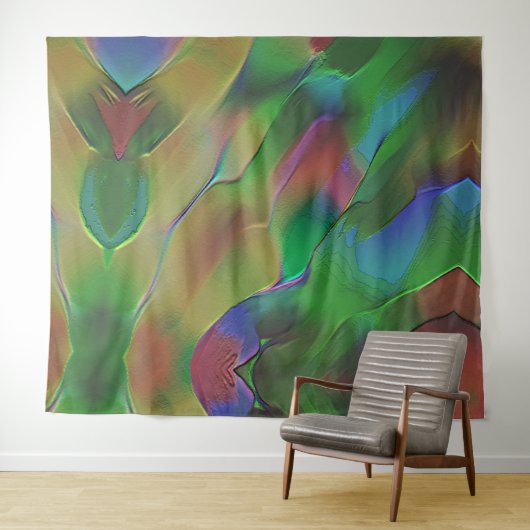 Reliefs mit Vorherrschaft von grün und matt gelb Wandteppich (Beispiel (Horizontal))