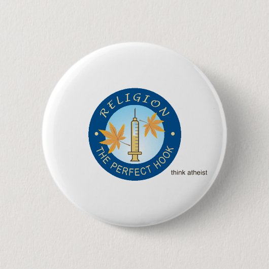 Religion als Drogen-runder Knopf Button (Vorderseite)