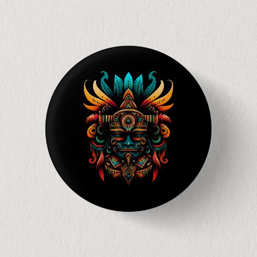 Religion Aztec God Tlaloc Mayan Mythology Deity Me Button (Vorderseite)
