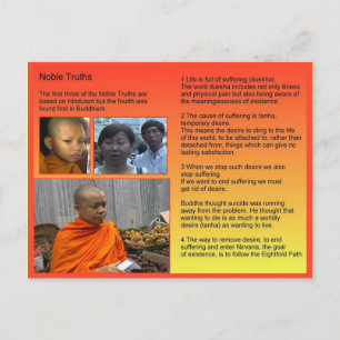 Religion, Buddhismus, edle Wahrheiten Postkarte