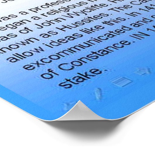 Religion, Christliche Reformation, "John Huss" Poster (Ecke)