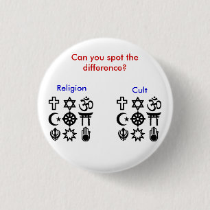 Religion gegen Kult Button