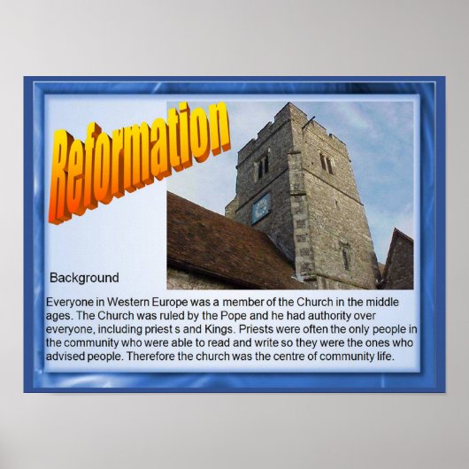 Religion, Geschichte, Reformation, Hintergrund Poster (Vorne)