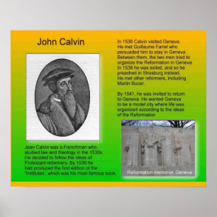 Religion, historische Reformation "John Calvin" Poster