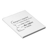 Religion ist nützlich notizblock (angewinkelt)