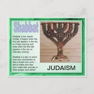 Religion, Judentum, Shabbat Postkarte