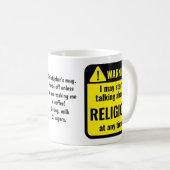 Religion Lustige Personalisierte Warnung Kaffeetasse (VorderseiteRechts)