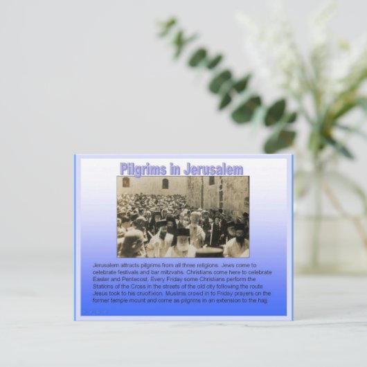 Religion, Pilger in Jerusalem Postkarte (Stehend Vorderseite)