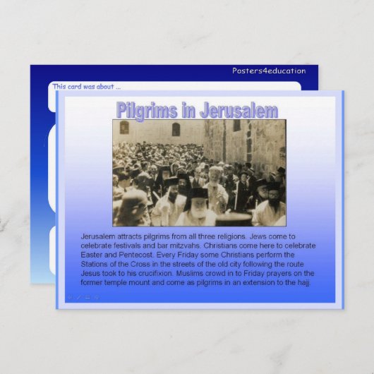 Religion, Pilger in Jerusalem Postkarte (Vorne/Hinten)