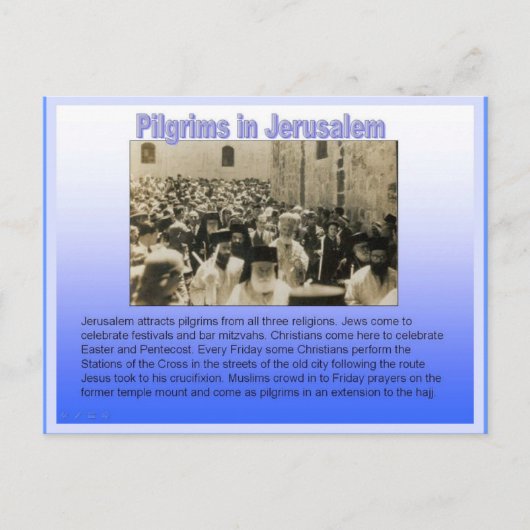 Religion, Pilger in Jerusalem Postkarte (Vorderseite)