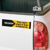 Religion - Sie können einen Krieg nicht ohne es Autoaufkleber (Auf Lkw)