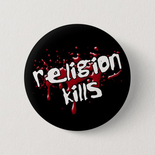 Religion tötet Knopf Button (Vorderseite)