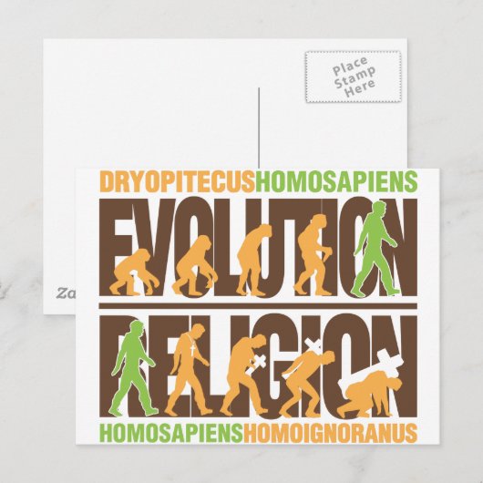 Religion Vs Evolution Postkarte (Vorne/Hinten)