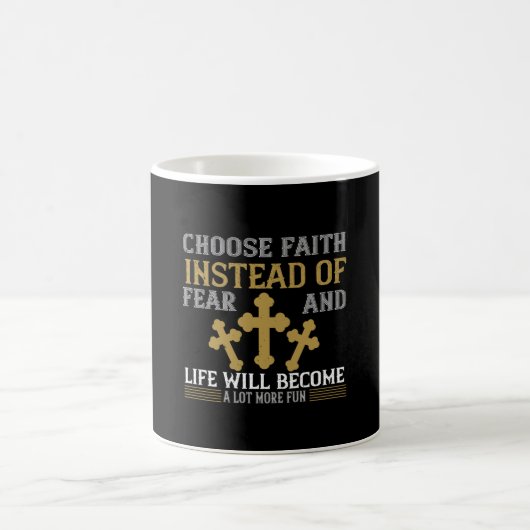 Religion - Wählen Sie den Glauben statt die Angst Kaffeetasse (Mittel)