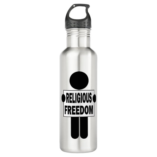 Religionsfreiheit Edelstahlflasche (Vorderseite)