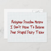 Religionsfreiheit Postkarte (Vorne/Hinten)