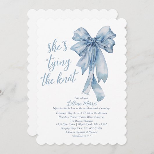 Religiös bindet sie das Brautparty des Knotens Einladung (Vorne/Hinten)